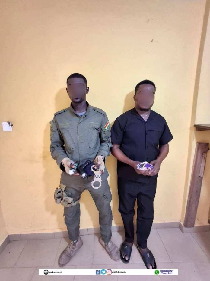 The Western Regional Police Command has arrested two individuals for allegedly posing as members of the Ghana Gold Board Taskforce in a scheme to extort money from gold dealers in the region.