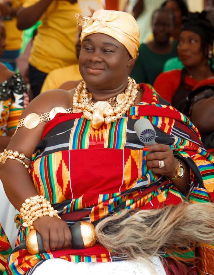 A new chapter has begun in the history of the Lower Town Axim and Nsein Traditional Area as Nana Akaakye II was formally outdored as the Adehyehemaa (Royal Queen Mother) in a grand traditional ceremony marked by cultural display, community pride, and a vision of transformation.